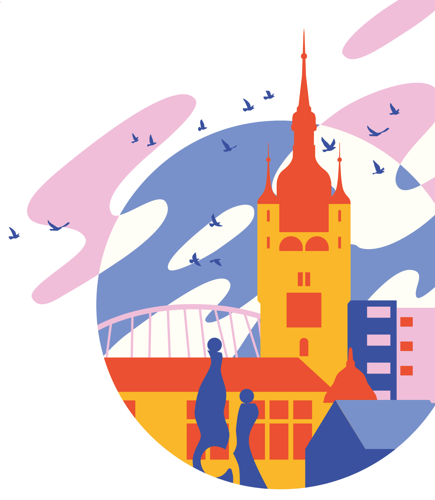 Dessauer Marktplatz mit Rathausturm — Illustration